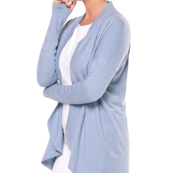 Coolibar Lumaleo UPF 50+ Sun Wrap Cardigan Long Sleeve Back-Slit Green - Picture 8 of 16